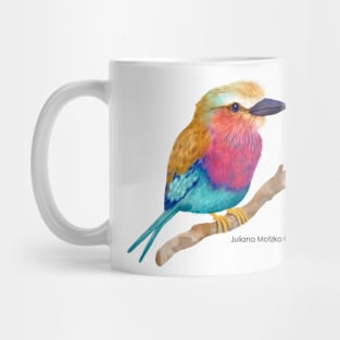 Lilac Breasted Roller Bird Realistic Illustration Mug